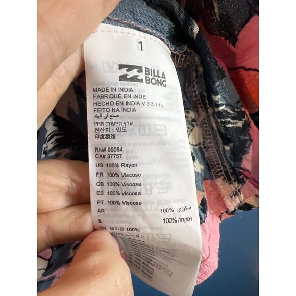 Billabong Off Shoulder Floral Blouse M - Picture 3 of 7